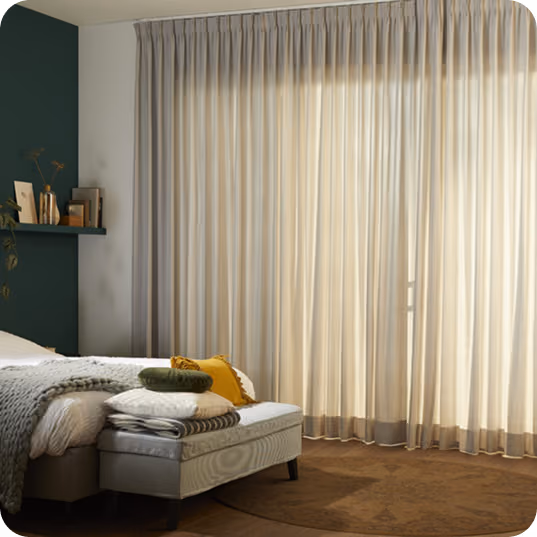 Bedroom window with electric blinds in Dubai