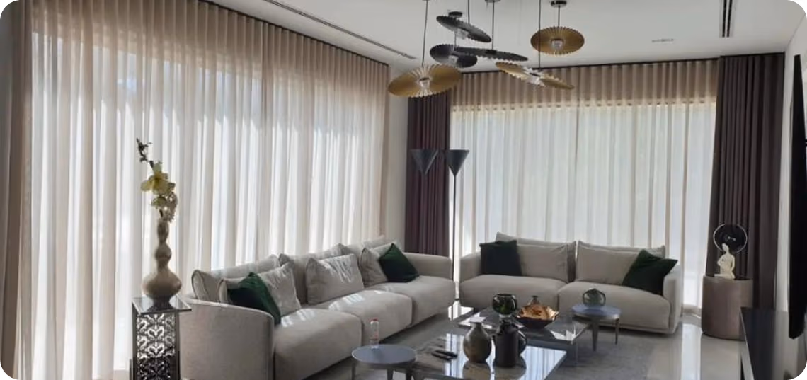 Automatic electric blinds Dubai for large windows.