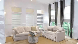 Smart Roman Blinds in living space