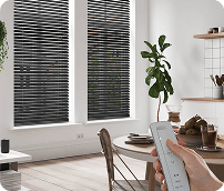black electric window blinds