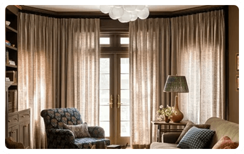 premium pinch-pleat curtains in variety of Fabrics in Dubai
