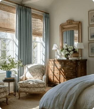 Light control Pinch pleat curtains for Dubai Bedrooms