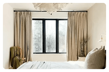 pinch pleat curtains in Bedrooms Dubai