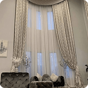 High Ceiling Curtains in Dubai Living Room