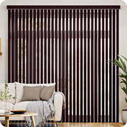 Dark maroon vertical blinds living-room