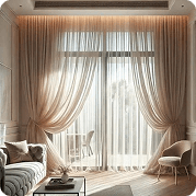 Soft Aesthetic Sheer Curtains in Dubai
