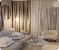 Modern Layered Curtains for hone decore Dubai