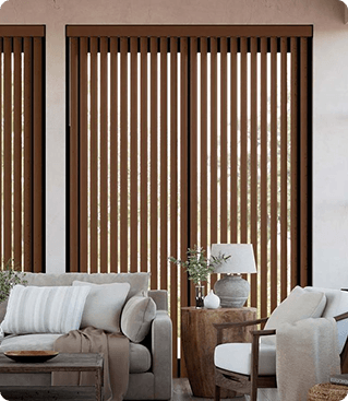 wooden color vertical blinds in dubai