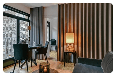 High Quality Fabrics Motorized Curtains Dubai