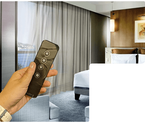Remote control Motorized Curtains in Bedroom